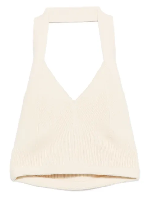 WARDROBE.NYC cotton halterneck top Neutrals W1126R21KN