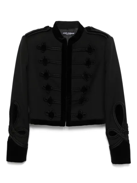 Dolce & Gabbana gabardine epaulettes jacket Black F27CRTFU272