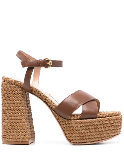 Gianvito Rossi 110mm Bebe espadrilles Brown G3152270RICNMB