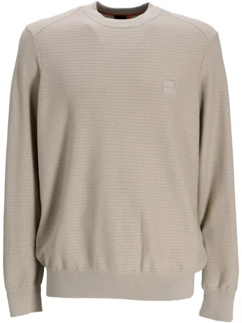 BOSS logo-appliqué jumper Neutrals 50527584