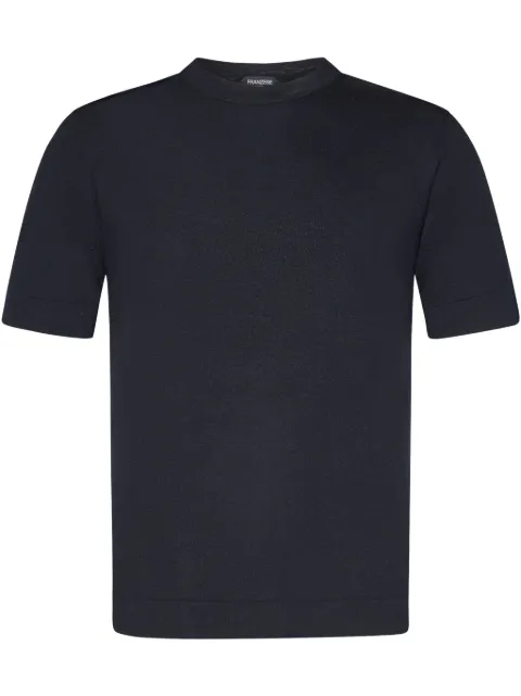 FRANZESE COLLECTION fine-knit T-shirt Blue FE6853C