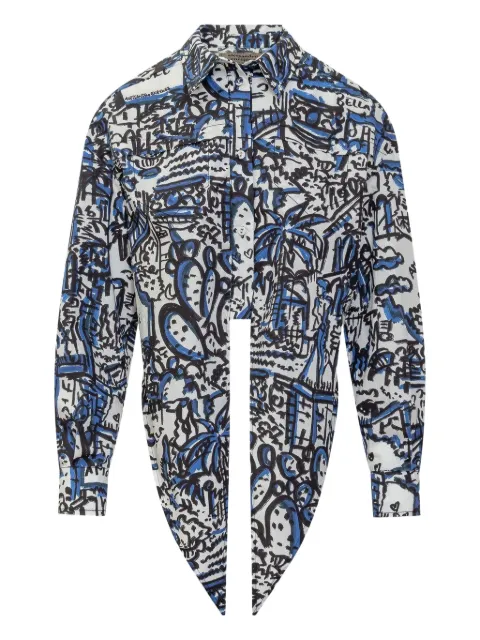 alessandro enriquez printed shirt Blue S36