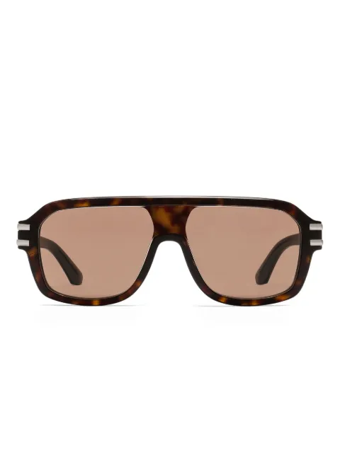 Dolce & Gabbana Eyewear tortoiseshell-pattern logo-plaque sunglasses Brown VG4507VP273