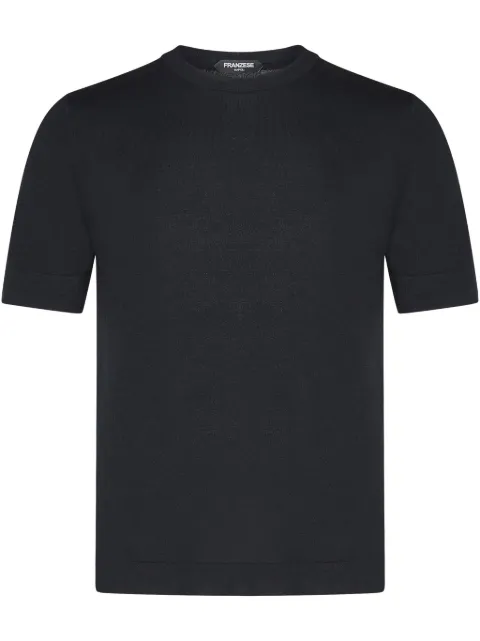 FRANZESE COLLECTION fine-knit T-shirt Black FE6853C