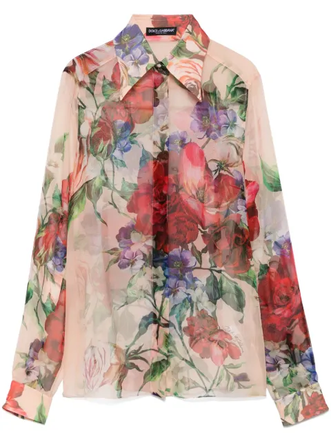 Dolce & Gabbana Camellia-print shirt Pink F5R64TIS1Y7