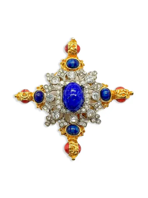 Jennifer Gibson Jewellery x Kenneth Lane 1980s cruciform brooch Gold JGJKJLBRO