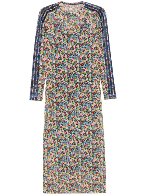 adidas x Liberty London mesh midi dress Blue JC7773
