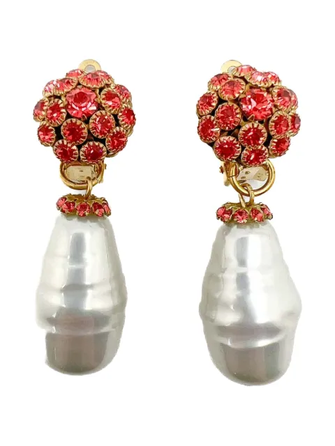 Jennifer Gibson Jewellery crystal-embellished earrings White JGJSALMONERG