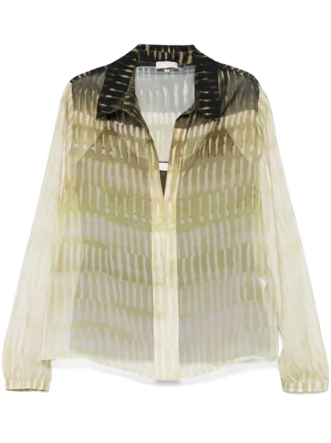 LIU JO printed chiffon blouse Green WA5345TS079
