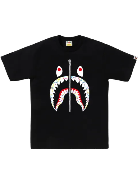 A BATHING APE® shark-print T-shirt Black 001TEL301040M