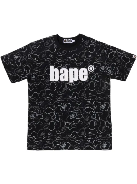 A BATHING APE® camouflage-print T-shirt Black 001CSL301013M
