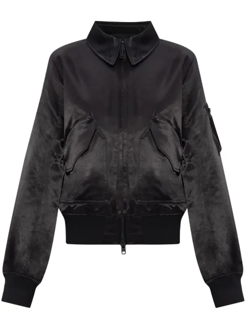 Y-3 satin zip-up bomber jacket Black JD1757