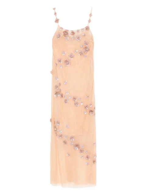 Blumarine sequin-embellished tulle maxi dress Pink 4A267A