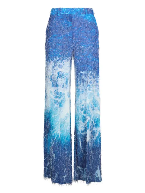 Roberto Cavalli patterned-jacquard trousers Blue UWT201HLN94