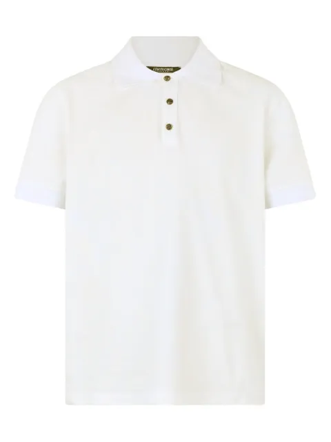 Roberto Cavalli python-print polo shirt White URT64GXKN53