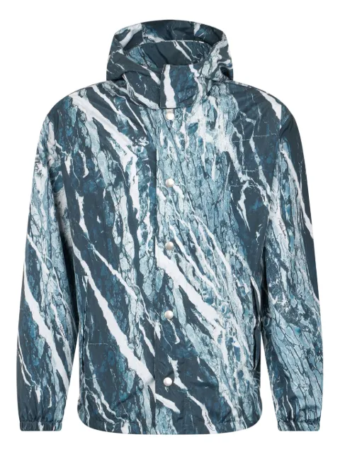 Roberto Cavalli marble-print bomber jacket Blue URT4615RN22