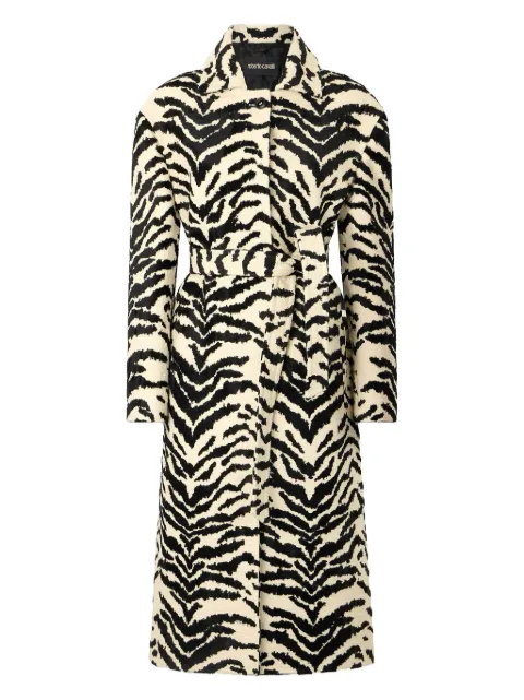 Roberto Cavalli tiger-print coat White UKT504DJ088