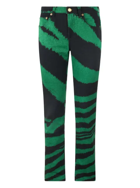 Roberto Cavalli zebra-print jeans Green UWJ232DAP26