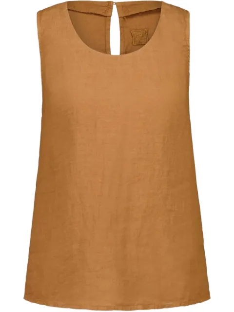 120% Lino sleeveless linen top Brown 32ALIW1PJDB317000