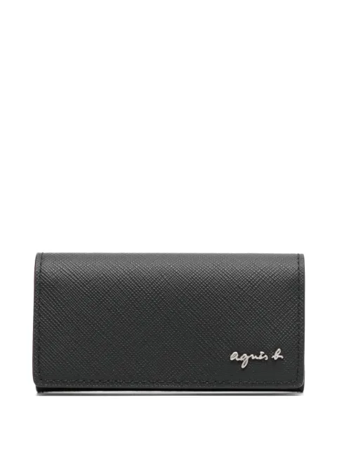 agnès b. logo-plaque leather wallet Black N403VCJ7