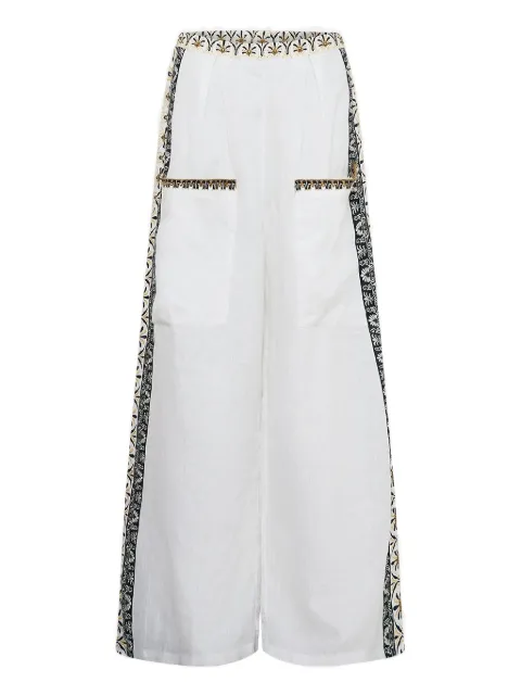 Camilla Temples Of Dendara wide-leg trousers White 00036236