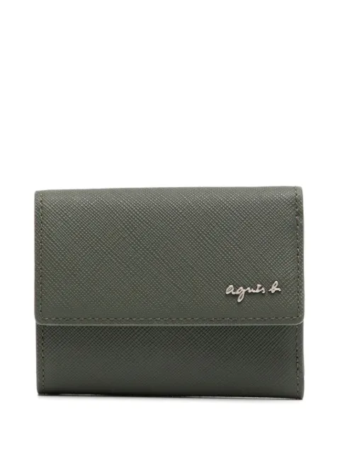 agnès b. logo-plaque leather wallet Green P188VCJ7