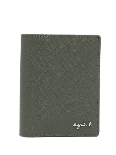 agnès b. logo-plaque leather wallet Green O620VCJ7