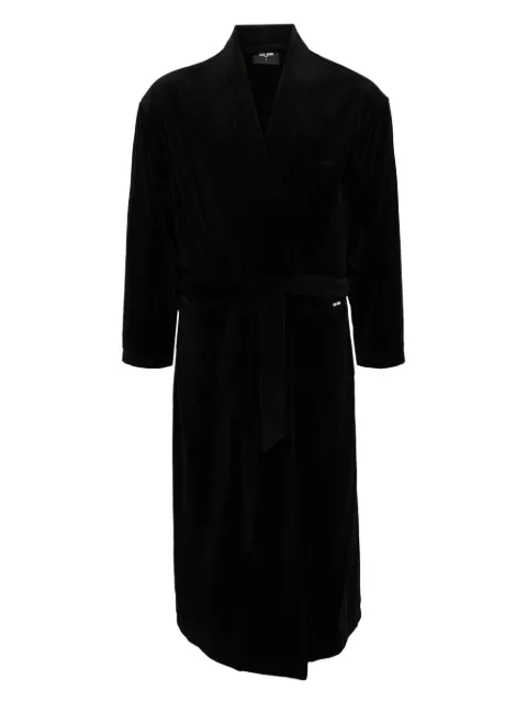 TEAM WANG design The Original 1 logo-debossed bath robe Black TWOG04H006