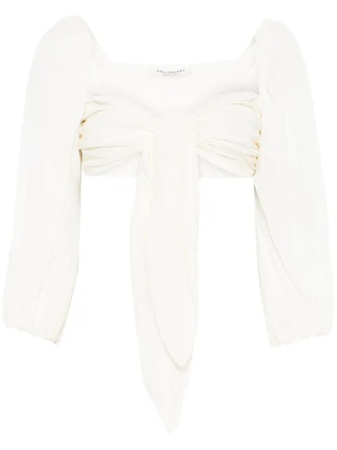 Philosophy Di Lorenzo Serafini draped-detail top Neutrals A02172118