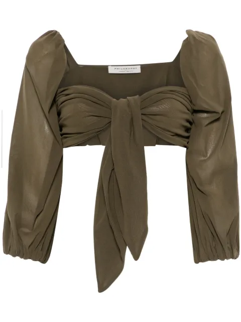 Philosophy Di Lorenzo Serafini draped-detail top Green A02172118