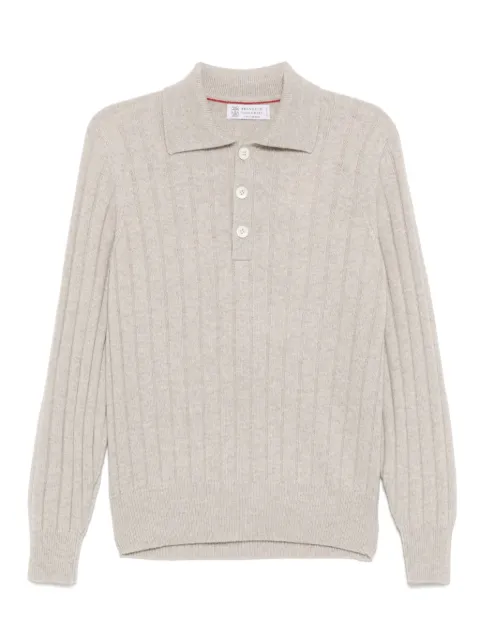 Brunello Cucinelli cashmere polo shirt Grey M22708105C2746