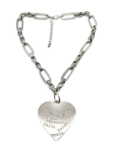 Jennifer Gibson Jewellery 1980's Edouard Ramboud Heart Message necklace Silver JGJRAMBHRTNKL