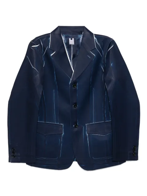 Comme Des Garçons Shirt printed single-breasted blazer Blue FOJ502S25