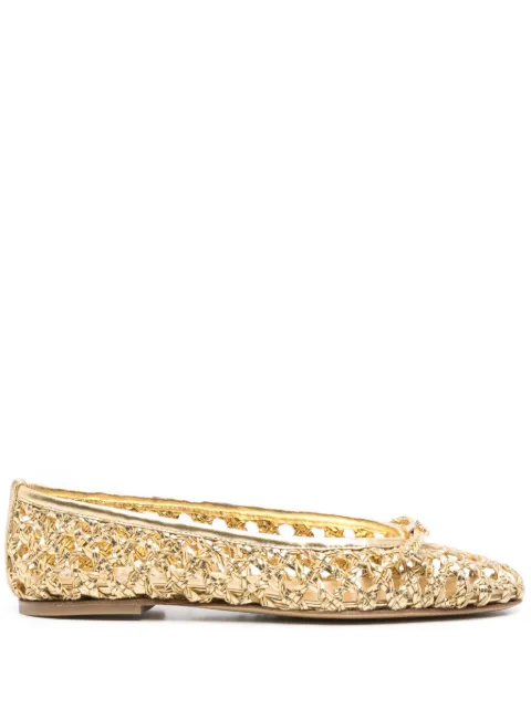 Casadei woven ballet flats Gold 1A289J0101C2808