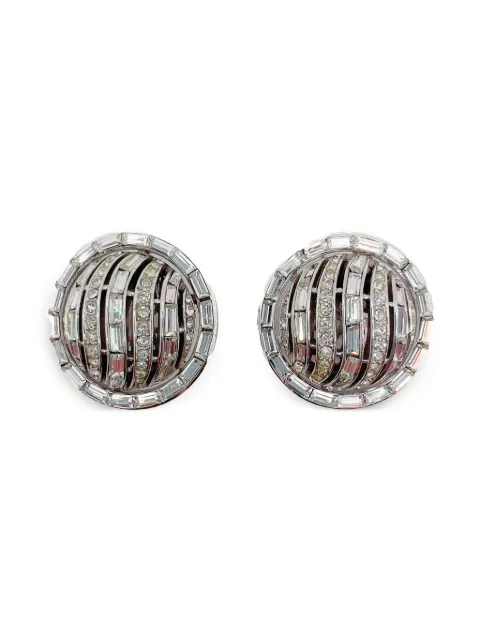 Jennifer Gibson Jewellery 1940s Trifari earrings Silver JGJTRIFDECOERG