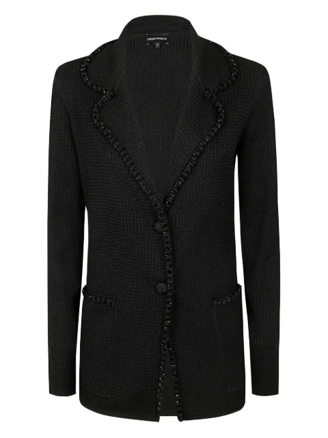 Emporio Armani crystal-embellished blazer Black EW000934AF15112