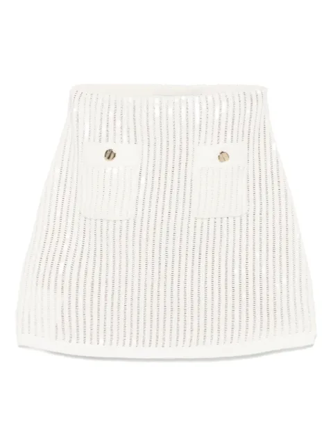 Self-Portrait sequined crochet mini skirt White SS25126SKW
