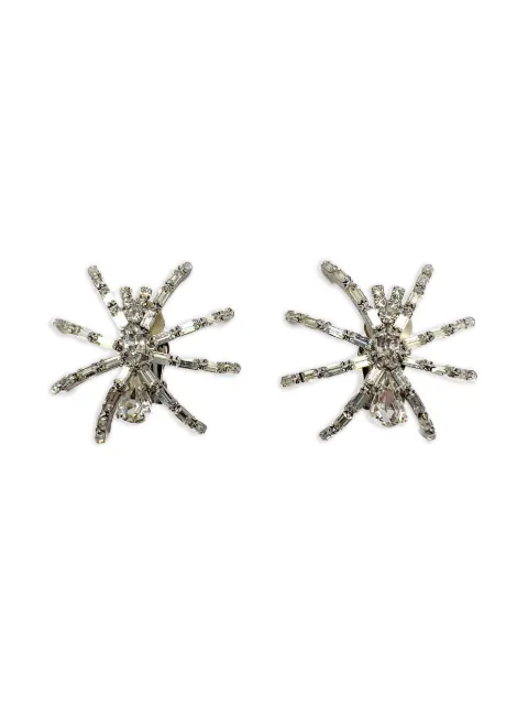 Jennifer Gibson Jewellery Butler & Wilson clip-on earrings Silver JGJBWSPIDERERG