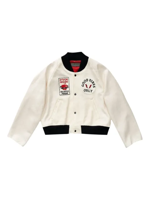 Kuro Felt Like Award bomber jacket White 963984
