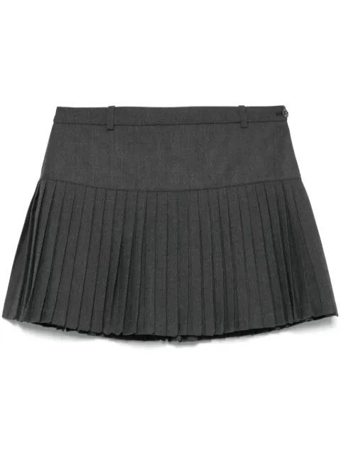 Marine Serre pleated mini skirt Grey WSK063ADWOV0057