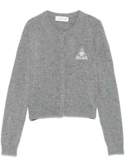 Marine Serre logo-embroidered cardigan Grey WTK011ACKNI0531