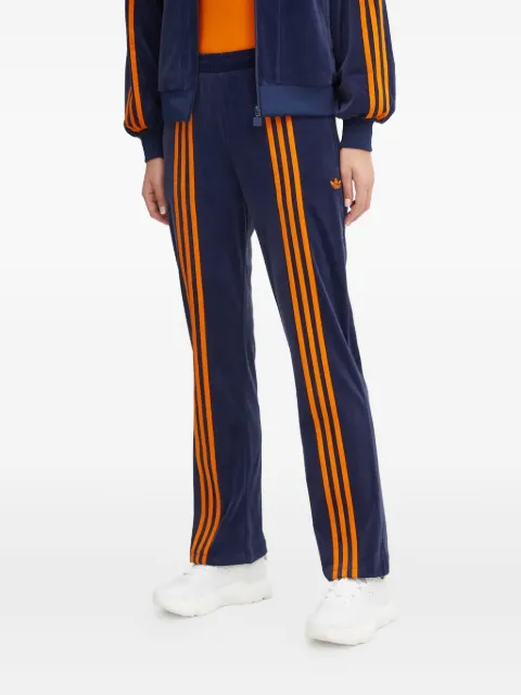 adidas three-stripe velour trousers Blue JN8290