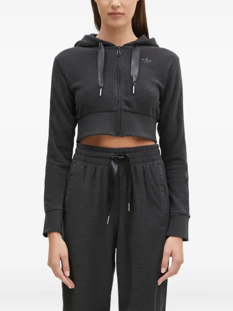 adidas FZ zip-up crop hoodie Grey JN3006