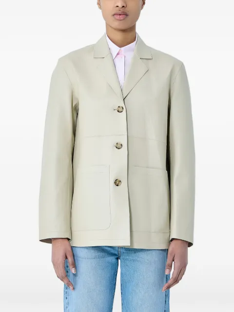 TOTEME single-breasted leather blazer Neutrals 242WRZ1765LE0056271