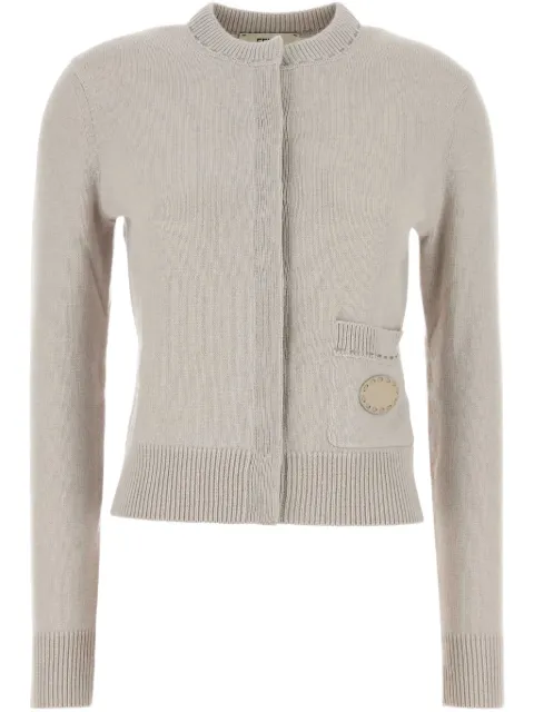 FENDI knitted front-pocket cardigan Neutrals FZE521AUHQ