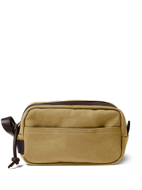 Filson leather-trim zip-top wash bag Neutrals FMBAG0001