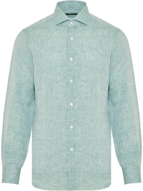 Barba linen shirt Green K4U13P0147030U