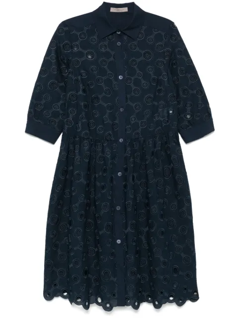 D.Exterior embroidered-detail midi dress Blue 60818