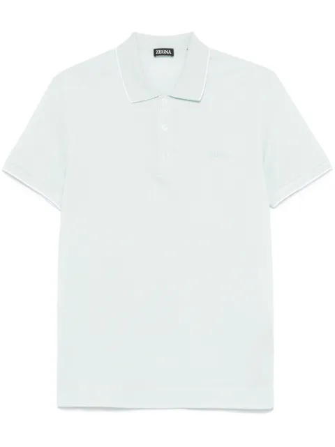 Zegna logo-embroidered polo shirt Blue UF358A9F746