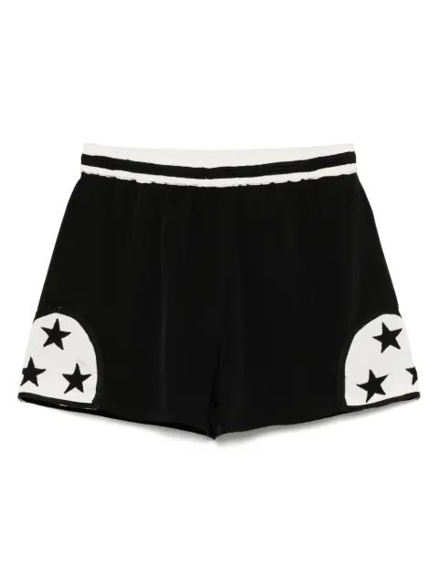 BODE star-embroidered silk shorts Black MRS25BT039
